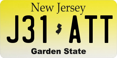 NJ license plate J31ATT