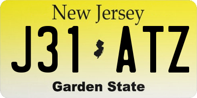 NJ license plate J31ATZ