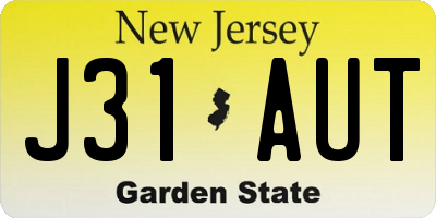 NJ license plate J31AUT