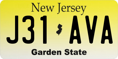 NJ license plate J31AVA