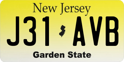 NJ license plate J31AVB
