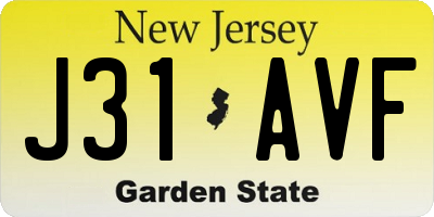 NJ license plate J31AVF