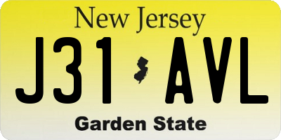NJ license plate J31AVL