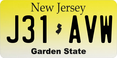 NJ license plate J31AVW