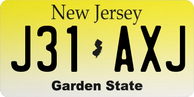 NJ license plate J31AXJ