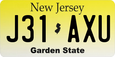 NJ license plate J31AXU