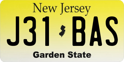 NJ license plate J31BAS