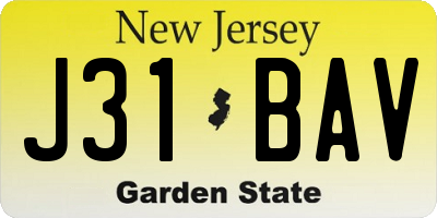 NJ license plate J31BAV