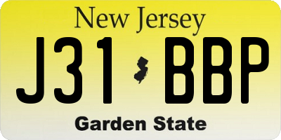 NJ license plate J31BBP