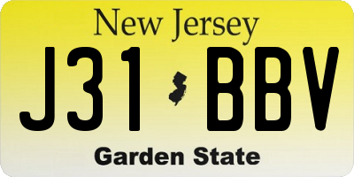 NJ license plate J31BBV