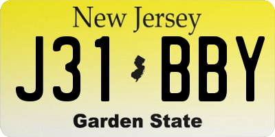 NJ license plate J31BBY
