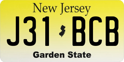 NJ license plate J31BCB