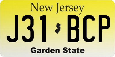 NJ license plate J31BCP
