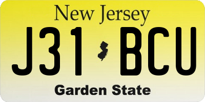NJ license plate J31BCU