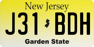 NJ license plate J31BDH