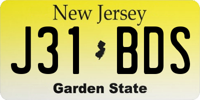 NJ license plate J31BDS