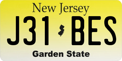 NJ license plate J31BES