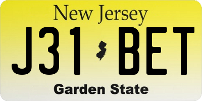 NJ license plate J31BET