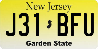 NJ license plate J31BFU