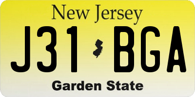 NJ license plate J31BGA