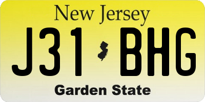 NJ license plate J31BHG