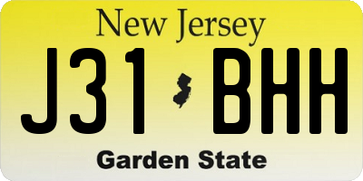 NJ license plate J31BHH