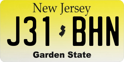 NJ license plate J31BHN