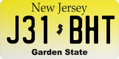 NJ license plate J31BHT