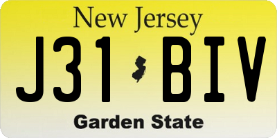 NJ license plate J31BIV