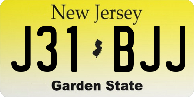 NJ license plate J31BJJ