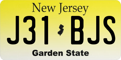 NJ license plate J31BJS