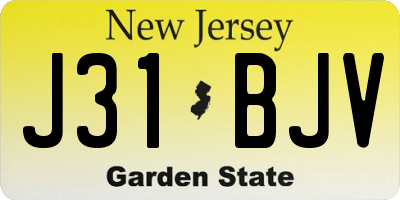 NJ license plate J31BJV