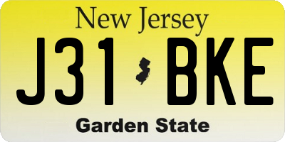 NJ license plate J31BKE