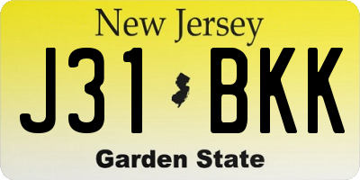 NJ license plate J31BKK