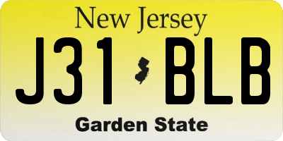 NJ license plate J31BLB