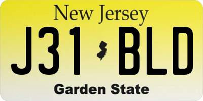 NJ license plate J31BLD