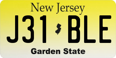 NJ license plate J31BLE
