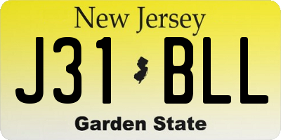 NJ license plate J31BLL