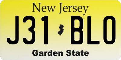 NJ license plate J31BLO