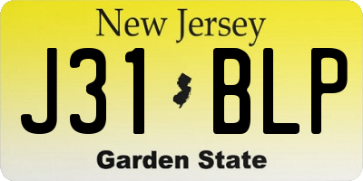 NJ license plate J31BLP