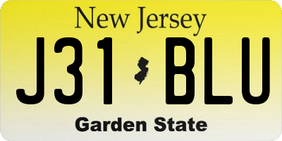 NJ license plate J31BLU