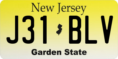 NJ license plate J31BLV