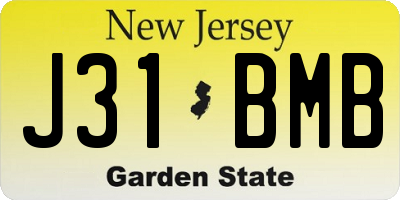 NJ license plate J31BMB