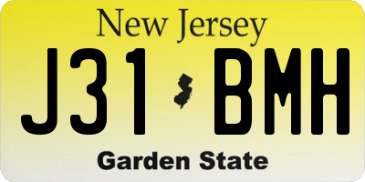 NJ license plate J31BMH