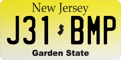 NJ license plate J31BMP