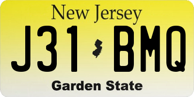 NJ license plate J31BMQ