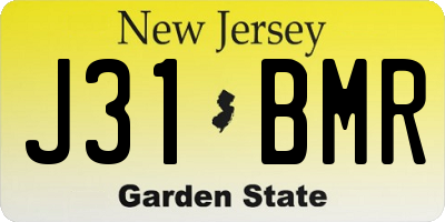 NJ license plate J31BMR