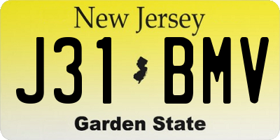 NJ license plate J31BMV