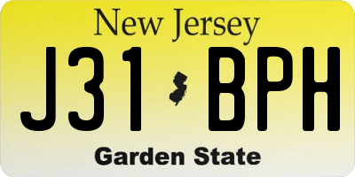 NJ license plate J31BPH