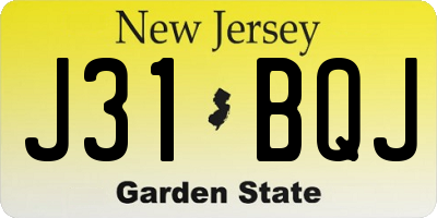 NJ license plate J31BQJ
